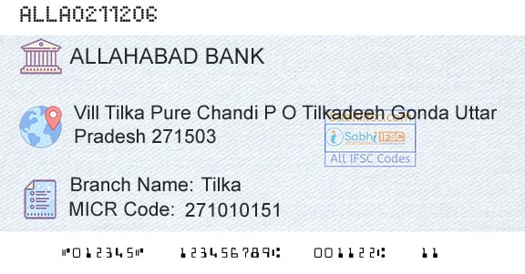 Allahabad Bank TilkaBranch 