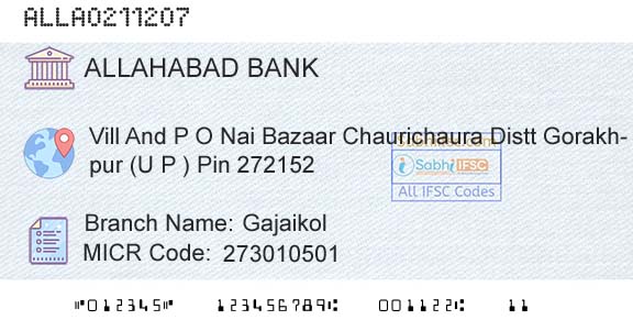 Allahabad Bank GajaikolBranch 