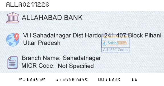 Allahabad Bank SahadatnagarBranch 