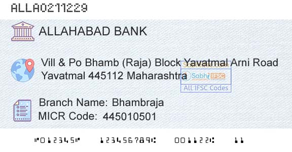 Allahabad Bank BhambrajaBranch 