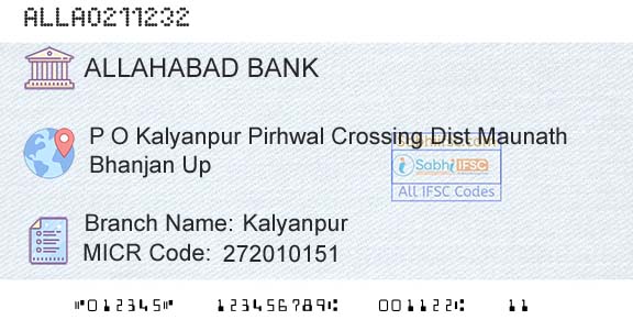 Allahabad Bank Kalyanpur Branch 