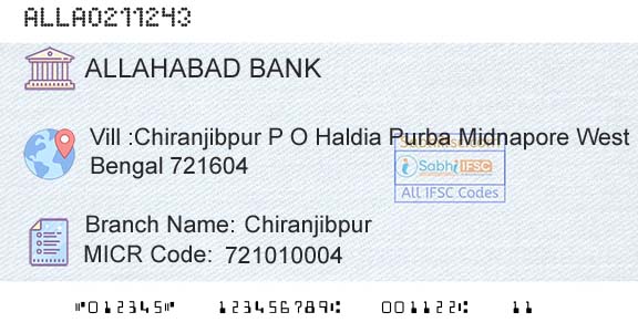 Allahabad Bank ChiranjibpurBranch 