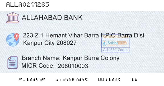 Allahabad Bank Kanpur Burra ColonyBranch 