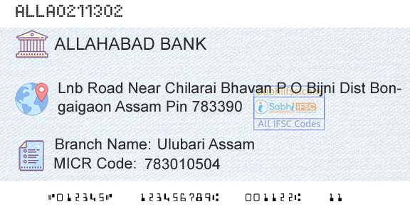 Allahabad Bank Ulubari AssamBranch 