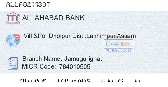 Allahabad Bank JamugurighatBranch 