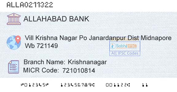 Allahabad Bank KrishnanagarBranch 