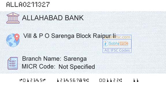 Allahabad Bank SarengaBranch 