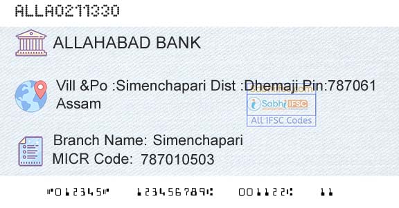 Allahabad Bank SimenchapariBranch 