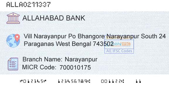 Allahabad Bank Narayanpur Branch 