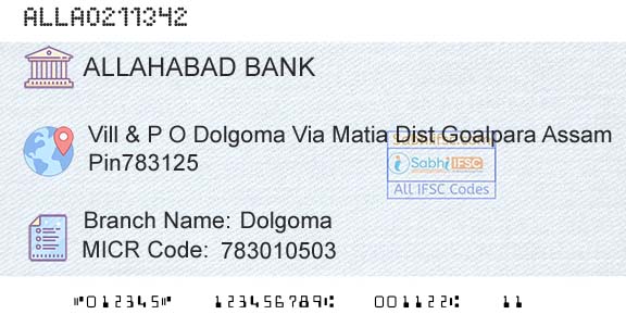 Allahabad Bank DolgomaBranch 