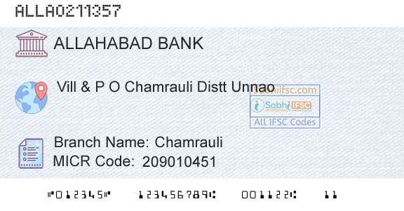 Allahabad Bank ChamrauliBranch