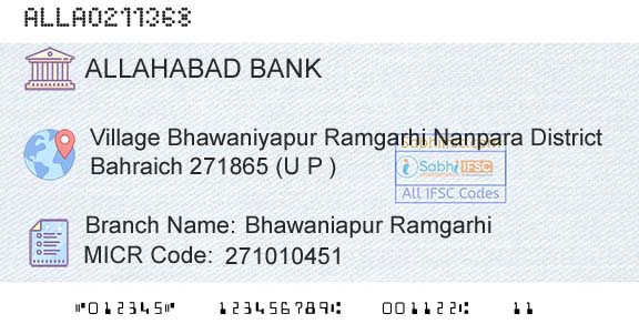 Allahabad Bank Bhawaniapur RamgarhiBranch 