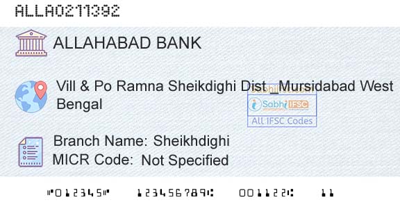 Allahabad Bank SheikhdighiBranch 