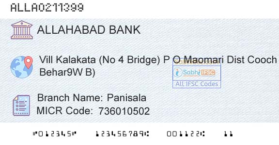 Allahabad Bank Panisala Branch 