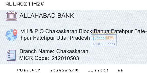 Allahabad Bank ChakaskaranBranch 