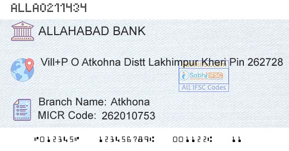 Allahabad Bank AtkhonaBranch 