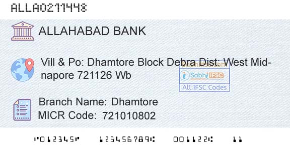 Allahabad Bank DhamtoreBranch 