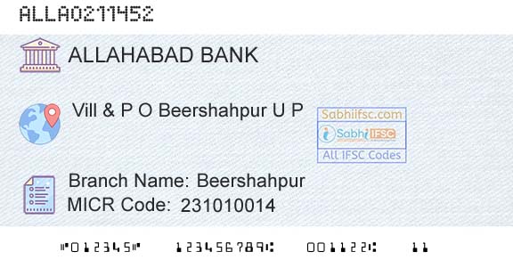 Allahabad Bank BeershahpurBranch 