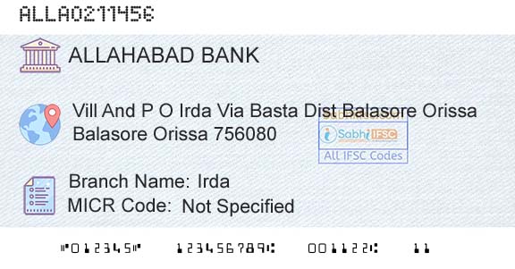 Allahabad Bank Irda Branch 