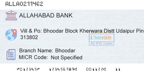 Allahabad Bank BhoodarBranch 