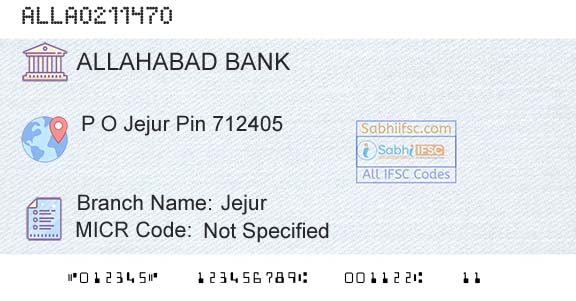 Allahabad Bank JejurBranch 