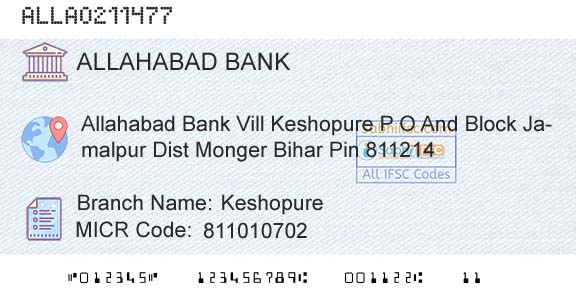 Allahabad Bank KeshopureBranch 