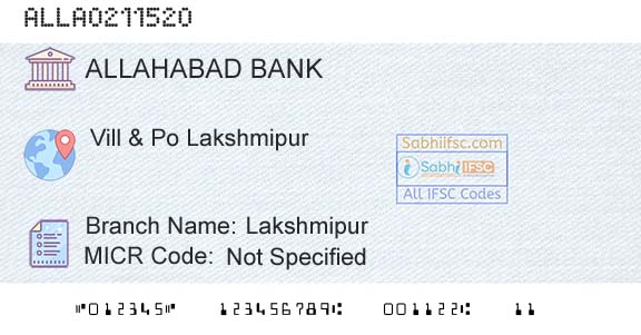 Allahabad Bank LakshmipurBranch 