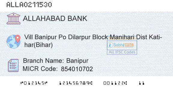 Allahabad Bank BanipurBranch 