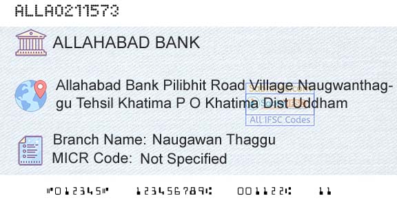 Allahabad Bank Naugawan ThagguBranch 