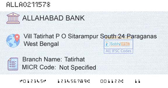 Allahabad Bank TatirhatBranch 
