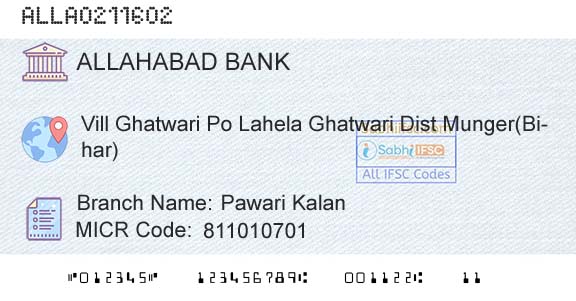 Allahabad Bank Pawari KalanBranch 