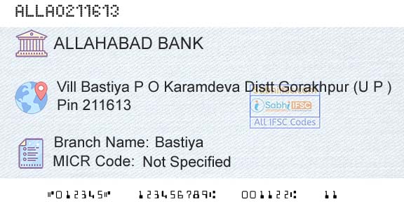 Allahabad Bank BastiyaBranch 