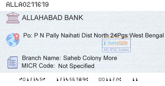 Allahabad Bank Saheb Colony MoreBranch 