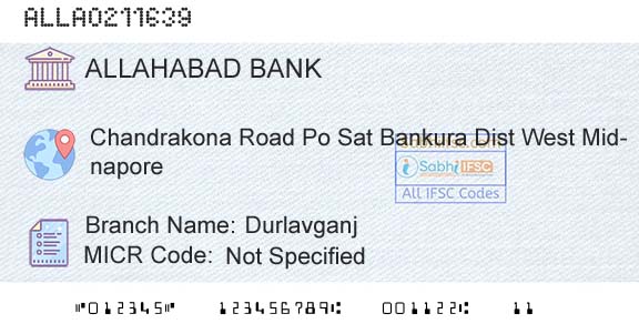 Allahabad Bank DurlavganjBranch 