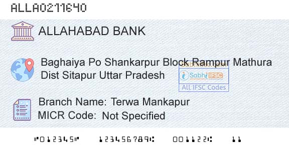 Allahabad Bank Terwa Manka[purBranch 