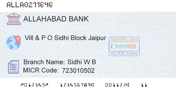 Allahabad Bank Sidhi W BBranch 
