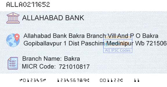 Allahabad Bank BakraBranch 