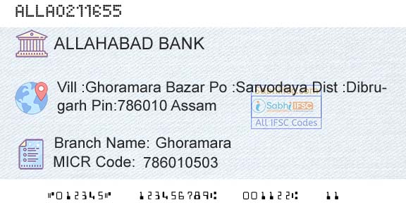 Allahabad Bank GhoramaraBranch 
