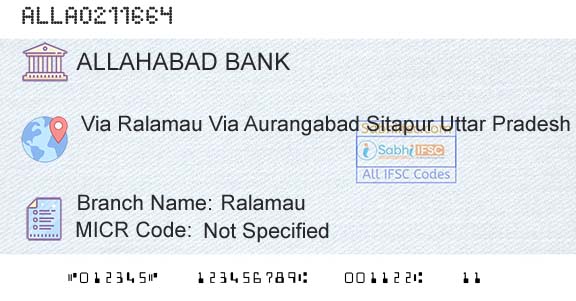 Allahabad Bank RalamauBranch 