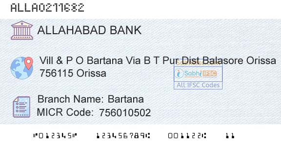 Allahabad Bank BartanaBranch 
