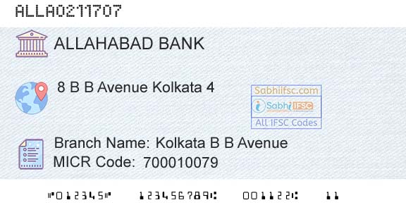 Allahabad Bank Kolkata B B AvenueBranch 