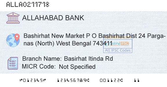 Allahabad Bank Basirhat Itinda RdBranch 