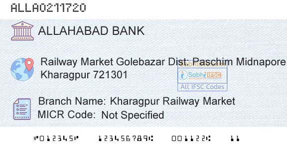 Allahabad Bank Kharagpur Railway MarketBranch 