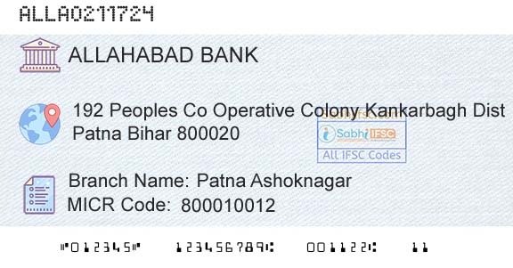 Allahabad Bank Patna AshoknagarBranch 