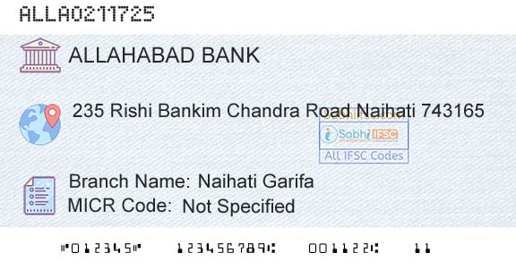 Allahabad Bank Naihati GarifaBranch 