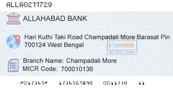 Allahabad Bank Champadali MoreBranch 