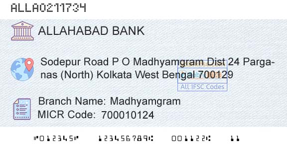 Allahabad Bank MadhyamgramBranch 
