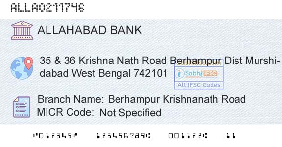 Allahabad Bank Berhampur Krishnanath RoadBranch 