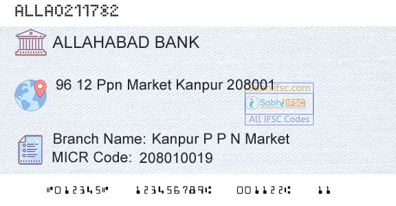 Allahabad Bank Kanpur P P N MarketBranch 