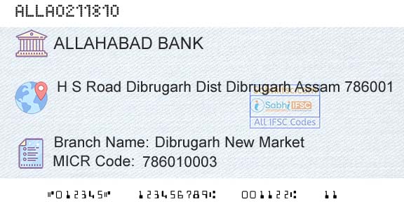 Allahabad Bank Dibrugarh New MarketBranch 